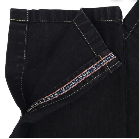 Vintage Tommy Hilfiger Capri Denim Womens Size 8 Side Slit Leg Black  Y2K NWOT - Picture 6 of 9